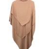 K1- Khimar Largo con 3 Velos en Seda Medina