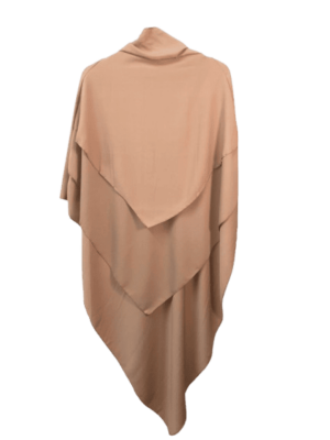 K1- Khimar Largo con 3 Velos en Seda Medina