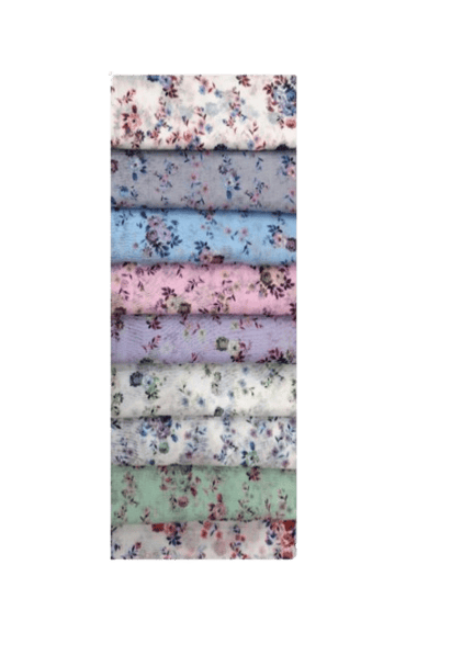 H14-Hijab con Estampado de Flores 
