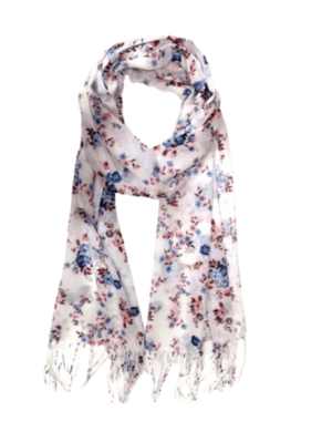 H14-Hijab con Estampado de Flores 