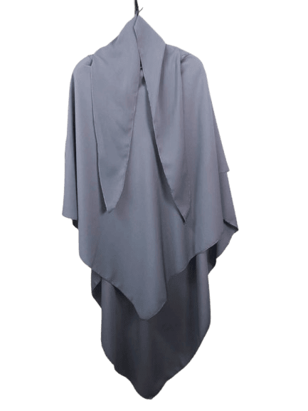 K2-Khimar Largo con 2 Velos en Seda Medina